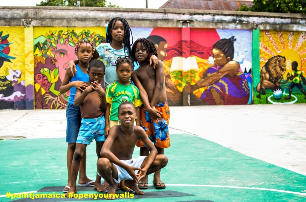 Kids at Paint Jamaica